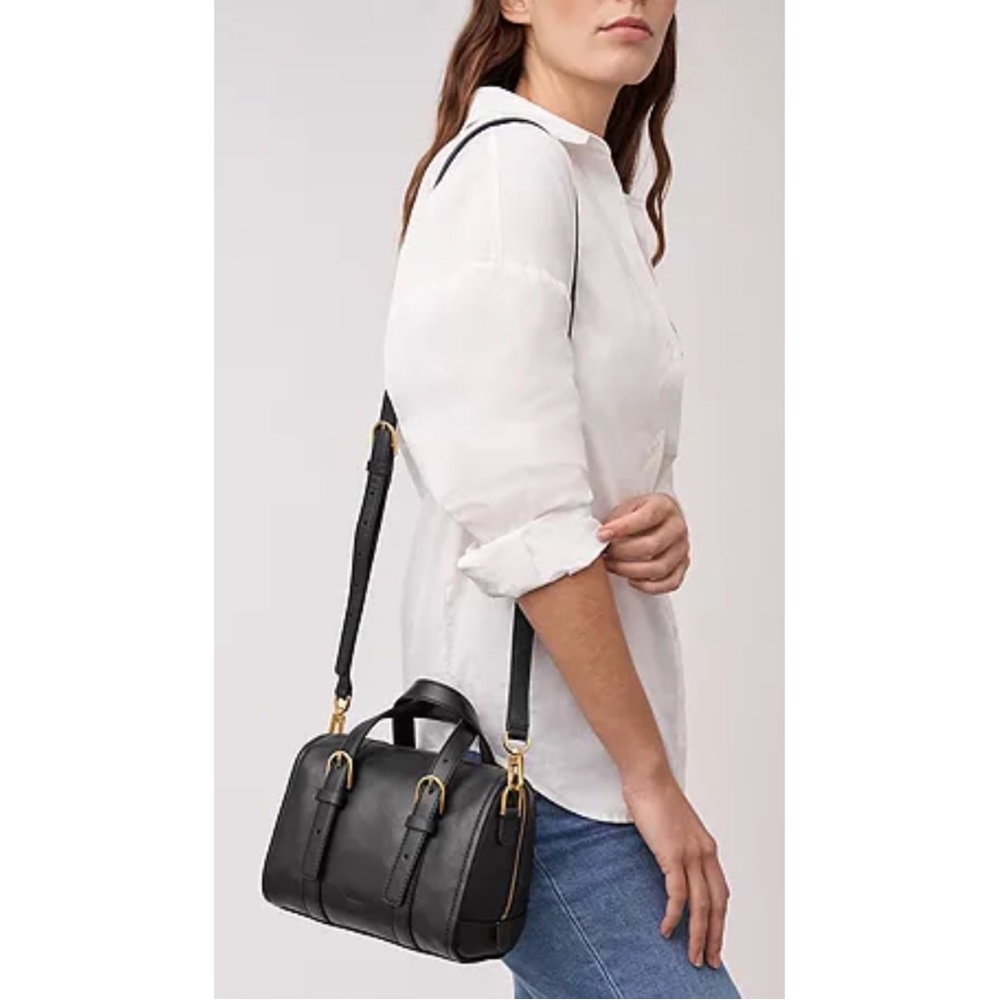 Carlie Leather Mini Satchel Bag by Fossil